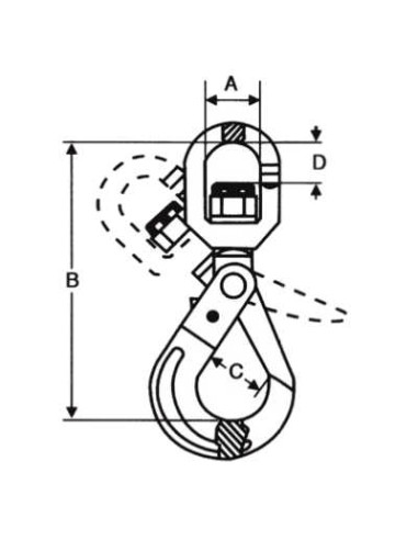 GANCHO ALTA SEGURIDAD GIRATORIO 1TN PGSG1000