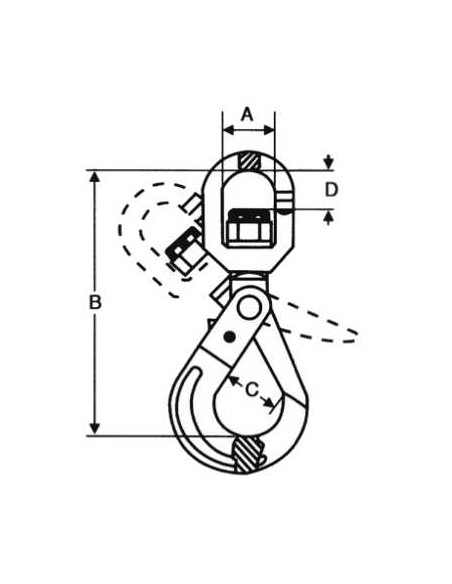 GANCHO ALTA SEGURIDAD GIRATORIO 1TN PGSG1000