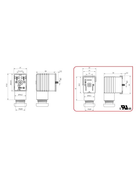 CONECTOR STANDARD 22mm FORMA INDUSTRIAL