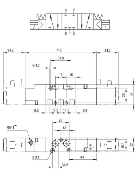 VÁLVULAS MONOESTABLES 5/3 RETORNO MUELLE CC