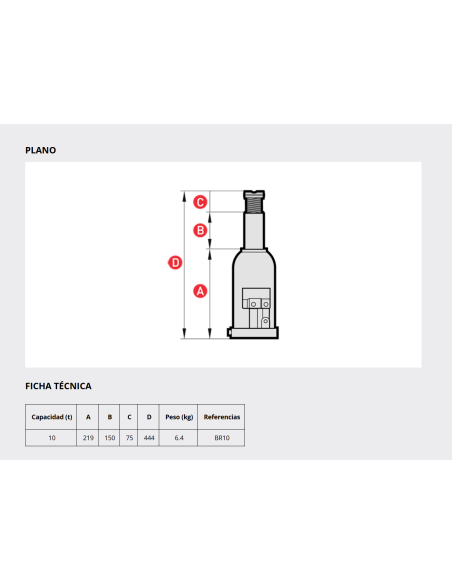Gato de botella BR-10 10 toneladas