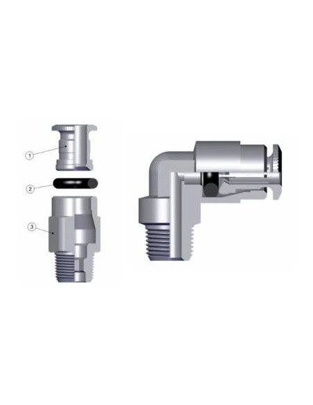 RACOR CODO MACHO ORIENTABLE Ø 6MM